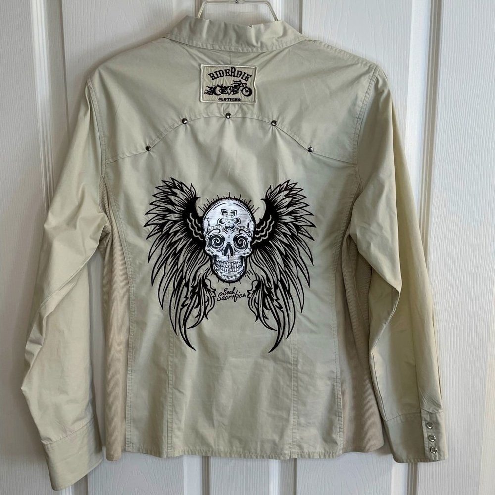 Ladies Beige Motorcycle Riding Shirt